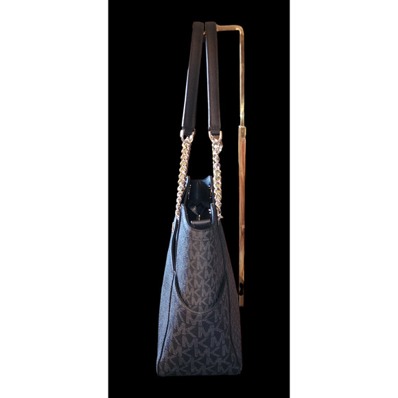 Michael Kors Jet Set Large Logo Shoulder Bag dark gray and blackmICHAEL - Picture 8 of 9